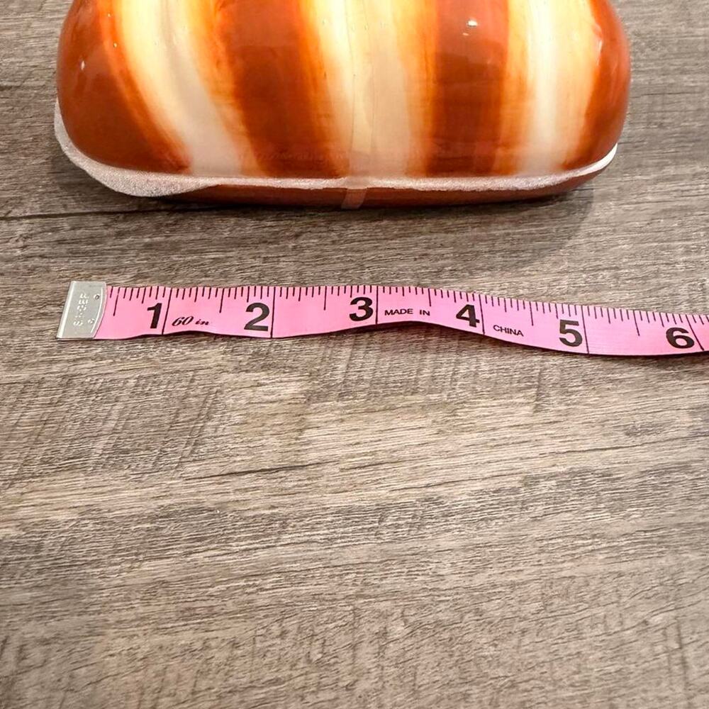 Ceramic Croissant Bread Loaf Butter Dish Lidded Set New